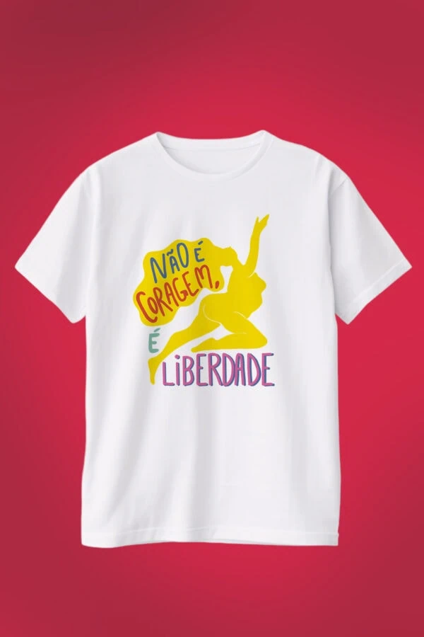 Camiseta Não é Coragem branca, Mais Longa