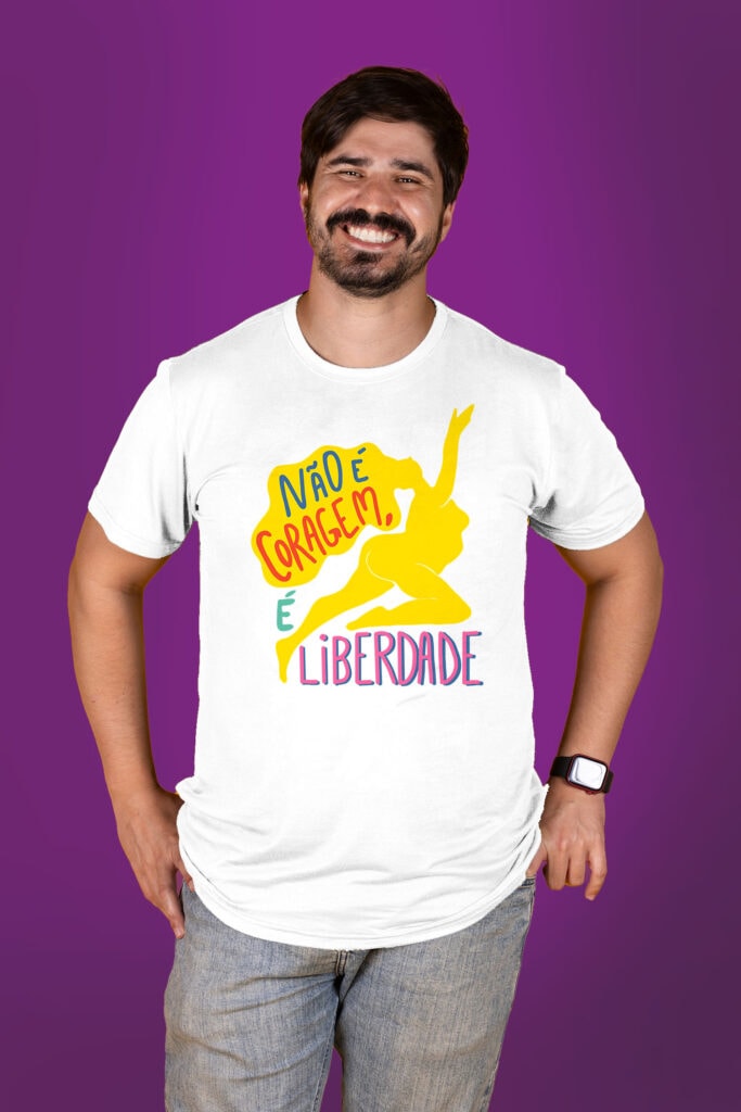 Camiseta Não é Coragem - Branca, Mais Longa - Imagem 2