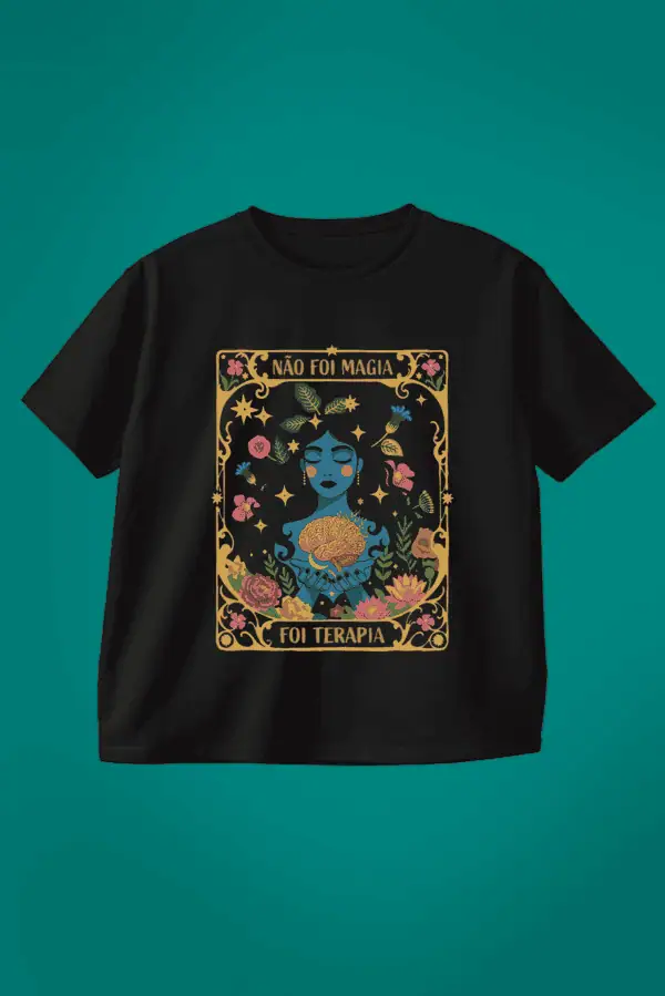 Camiseta Terapia preta, Boxy Fit