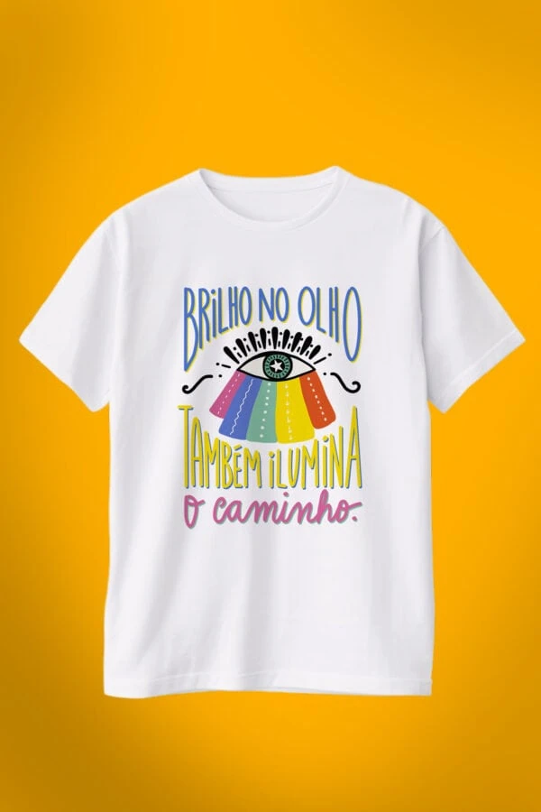 Camiseta Brilho no Olho branca, Mais Longa