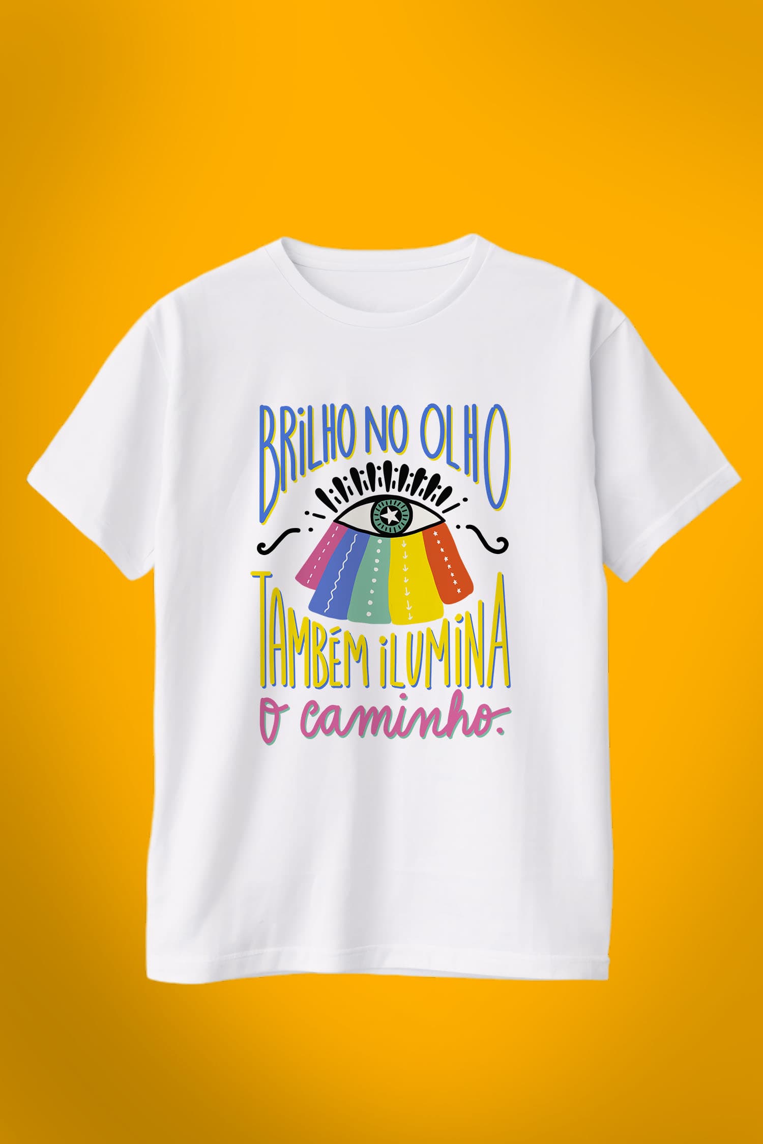 Camiseta Brilho no Olho - Branca, Mais Longa