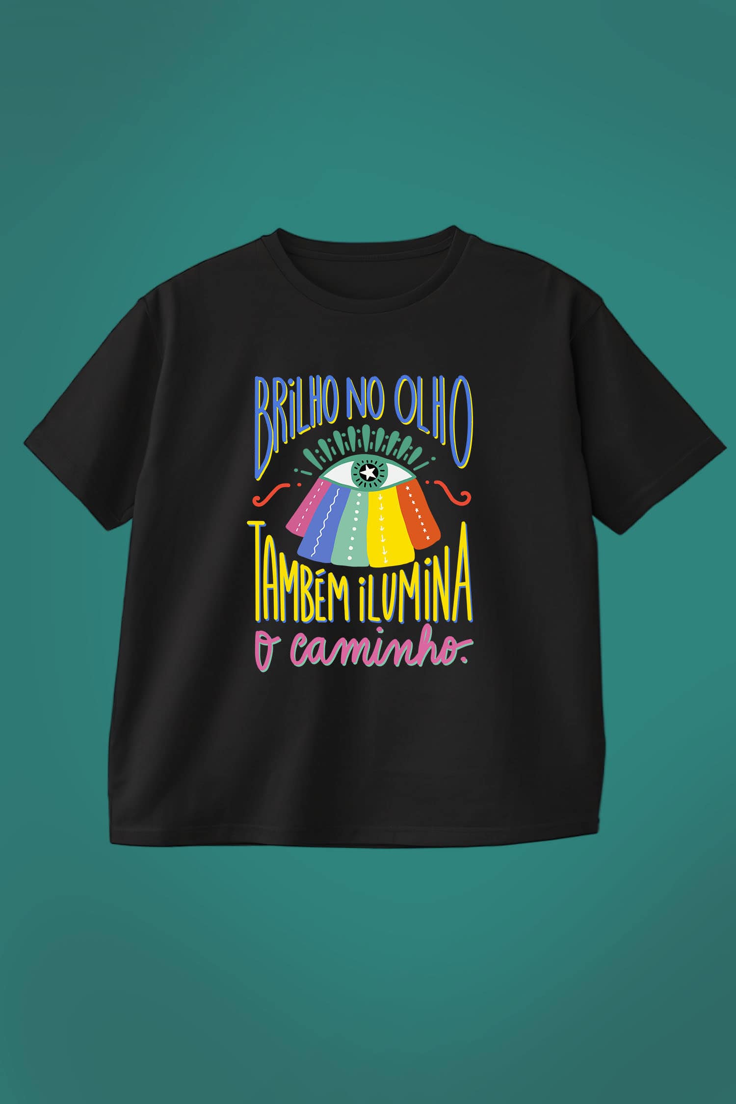 Camiseta Brilho no Olho - Preta, Boxy Fit